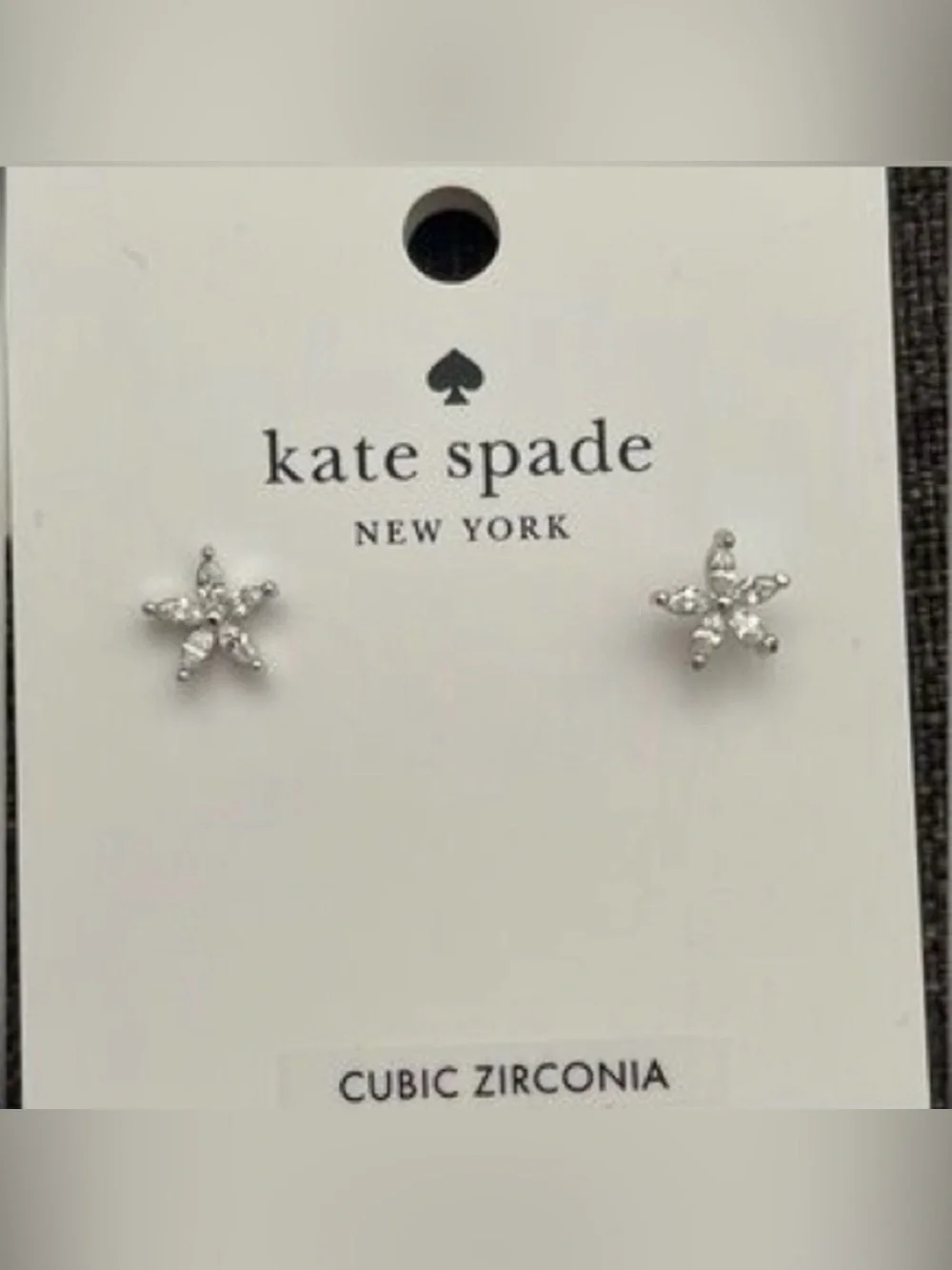 Kate Spade Silver Cubic Zirconia Flower Stud Earrings NWT